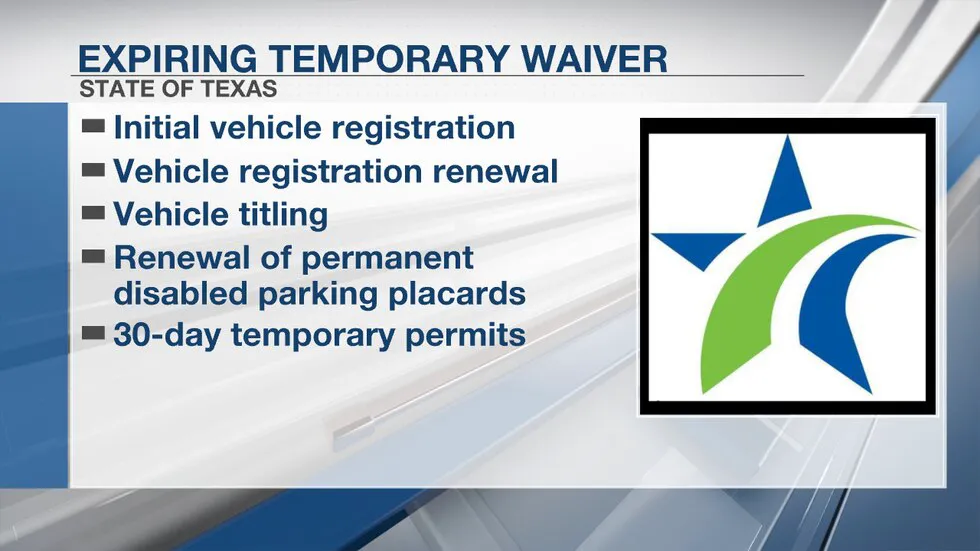 The temporary waiver of certain vehicle title and registration requirements, announced by...