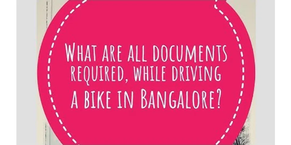 Is NOC required for bike in Bangalore 2020?