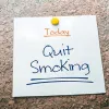 Note that says, Today: Quit Smoking