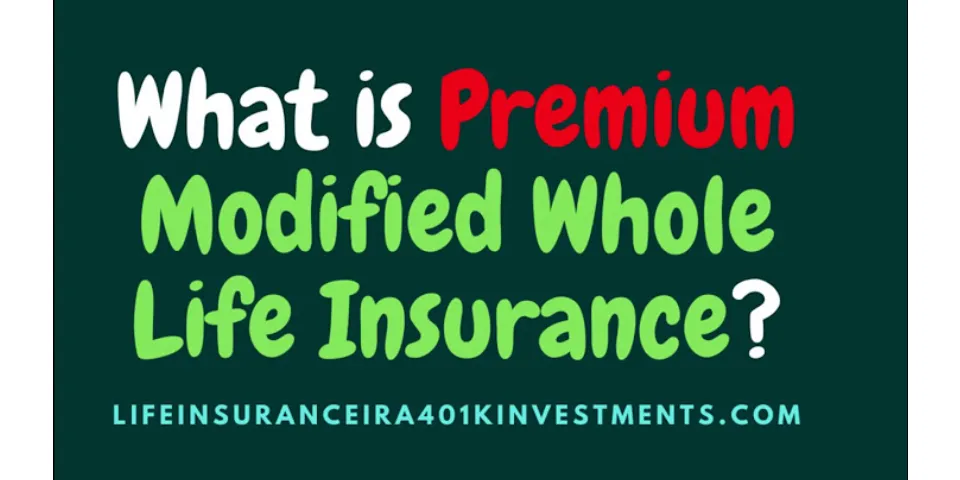 What happens to the premium in modified life policies?