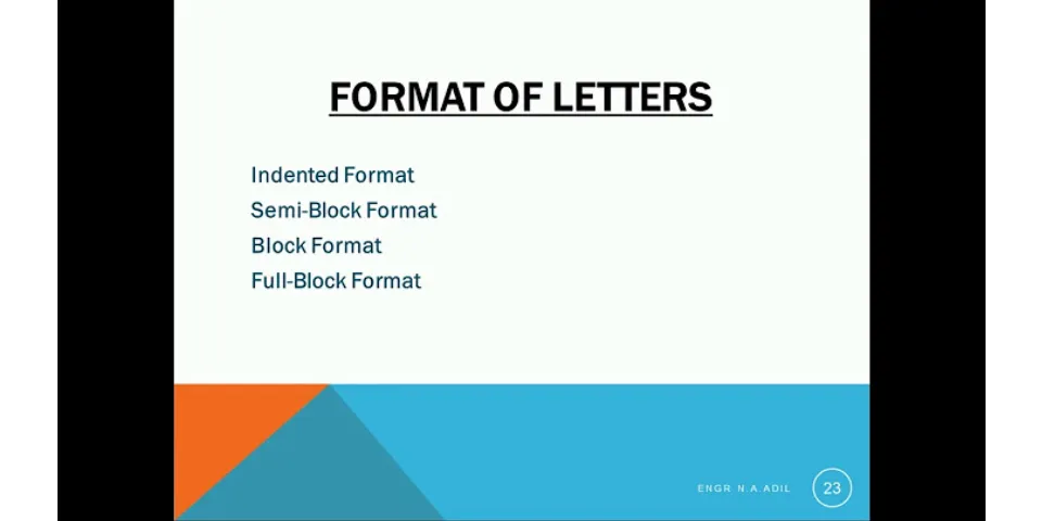 What is the format for a letter?
