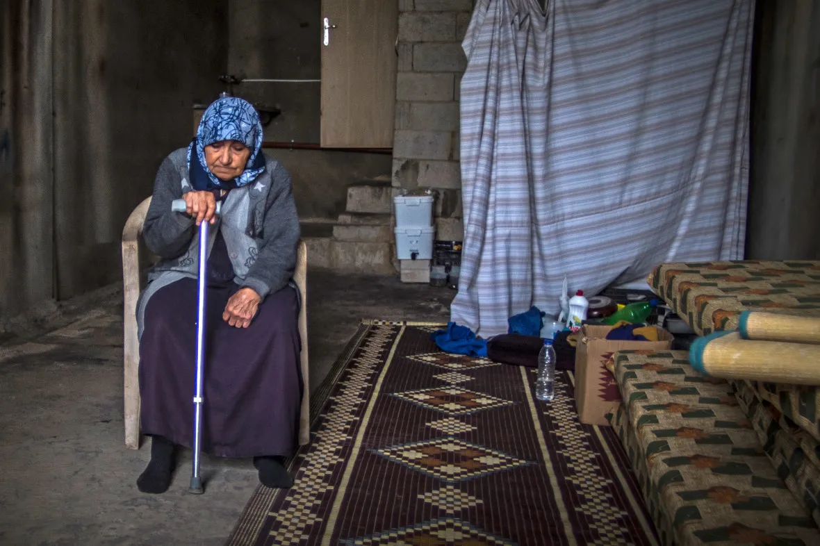 "Iman" is a Syrian refugee who is living in a garage